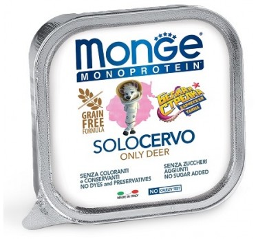 Monge Dog Monoprotein Solo B&S консервы для собак паштет из оленины 150г